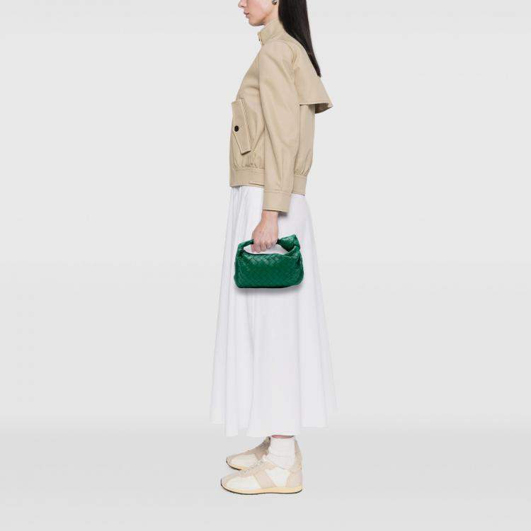 Pre Owned Bottega Veneta Green Mini Nappa Intrecciato Jodie
