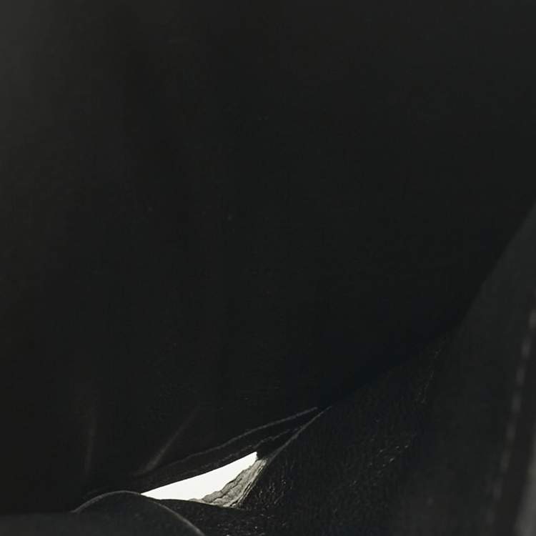 Pre Owned Bottega Veneta Black Intrecciato Leather Trifold Flap Wallet