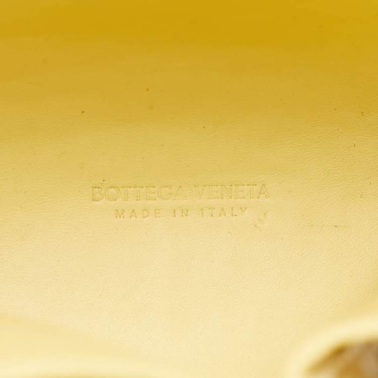 Pre Owned Bottega Veneta Yellow Crocodile Embossed Leather Doll Tote