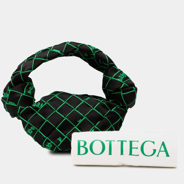 Pre Owned Bottega Veneta Intrecciato Double Knot Mini Synthetic Fabric Top Handle Bag