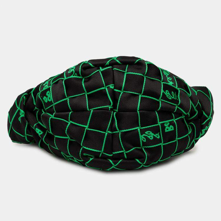 Pre Owned Bottega Veneta Intrecciato Double Knot Mini Synthetic Fabric Top Handle Bag