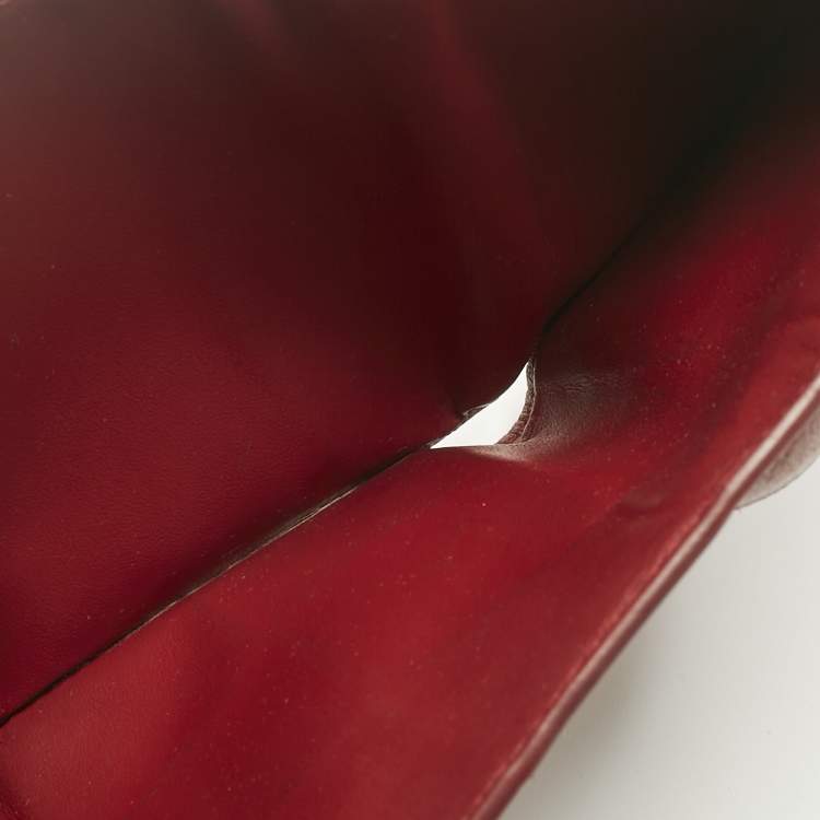 مملوكة مسبقًا Bottega Veneta Red Maxi Intrecciato Leather Trifold Wallet