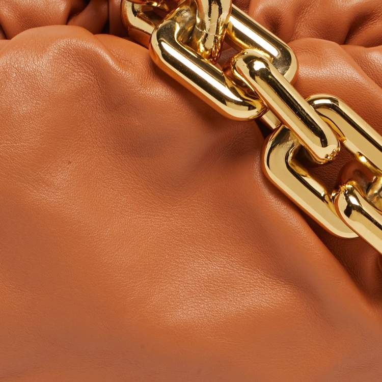 Pre Owned Bottega Veneta Orange Leather The Chain Pouch Bag
