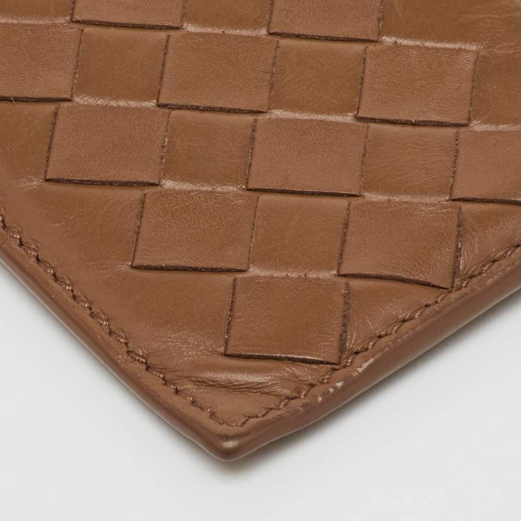 Pre Owned حافظة بطاقات بوتيغا فينيتا جلد أنترشياتو بني