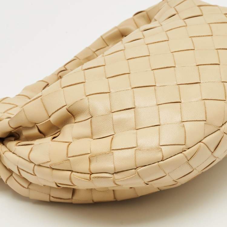 Pre Owned Bottega Veneta Beige Intrecciato Leather Mini Jodie Hobo