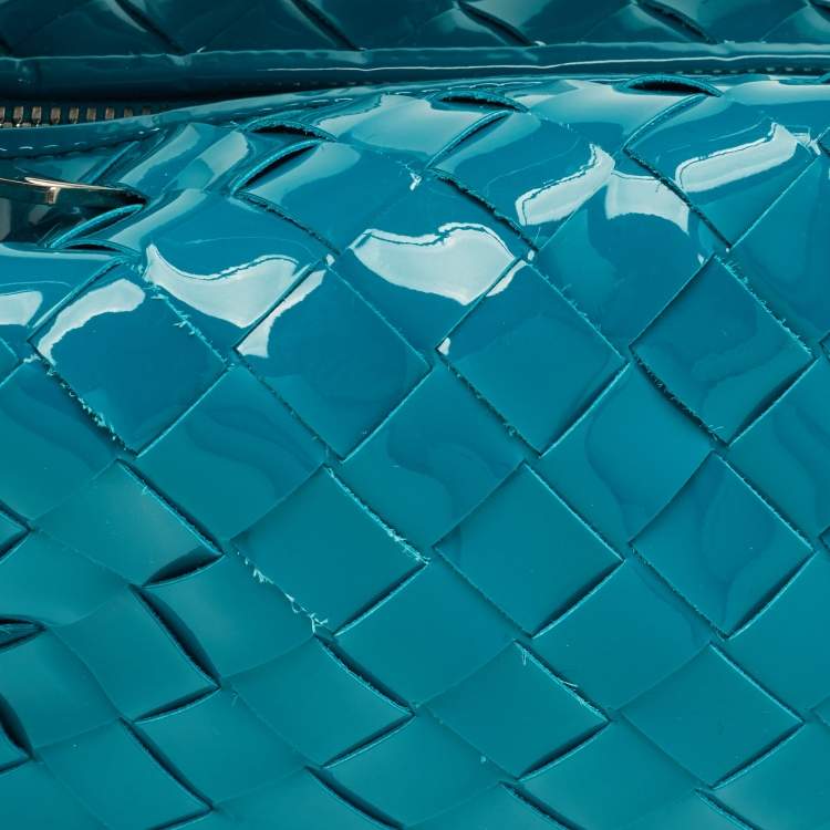 Pre Owned Bottega Veneta Teal Blue Intrecciato Leather Mini BV Jodie Hobo