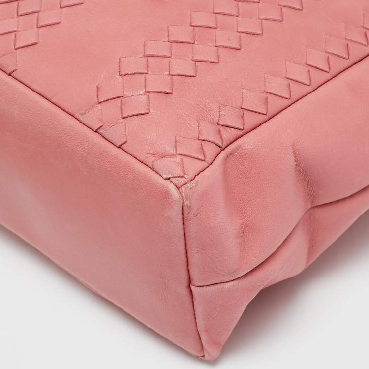 Pre Owned حقيبة يد بوتيغا فينيتا عمودية جلد انتريتشياتو وردية