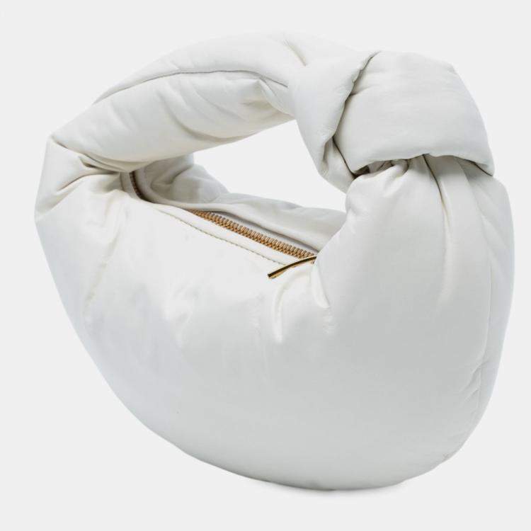 Pre Owned Bottega Veneta White Mini Nappa Puffy Jodie