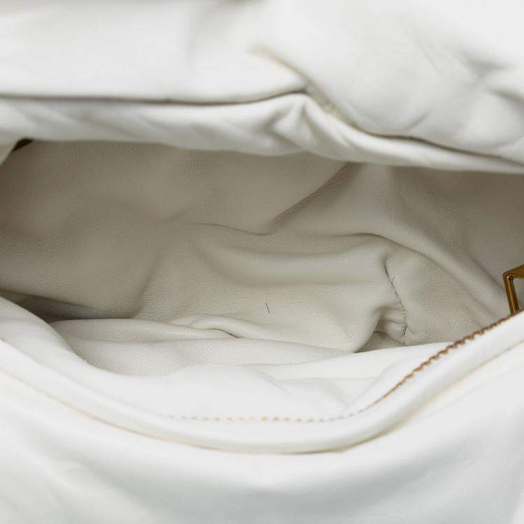Pre Owned Bottega Veneta White Mini Nappa Puffy Jodie