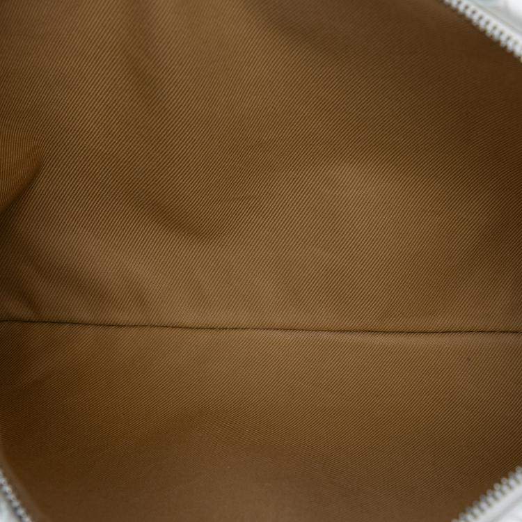 Pre Owned Bottega Veneta White Nappa Intrecciato Wristlet Clutch