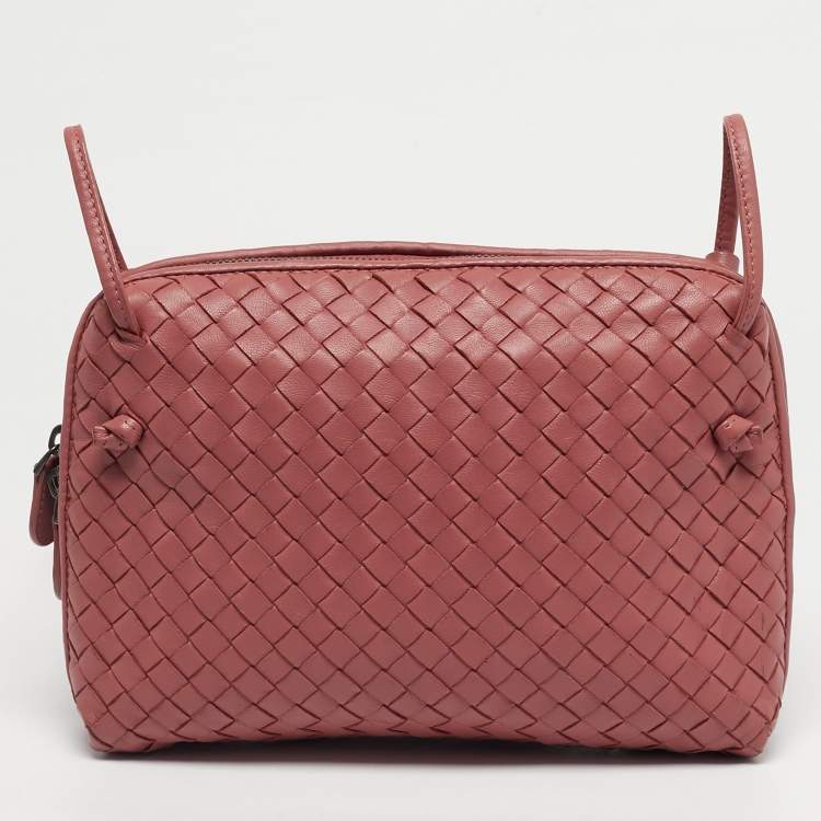 Pre Owned Bottega Veneta Old Rose Intrecciato Leather Nodini Shoulder Bag