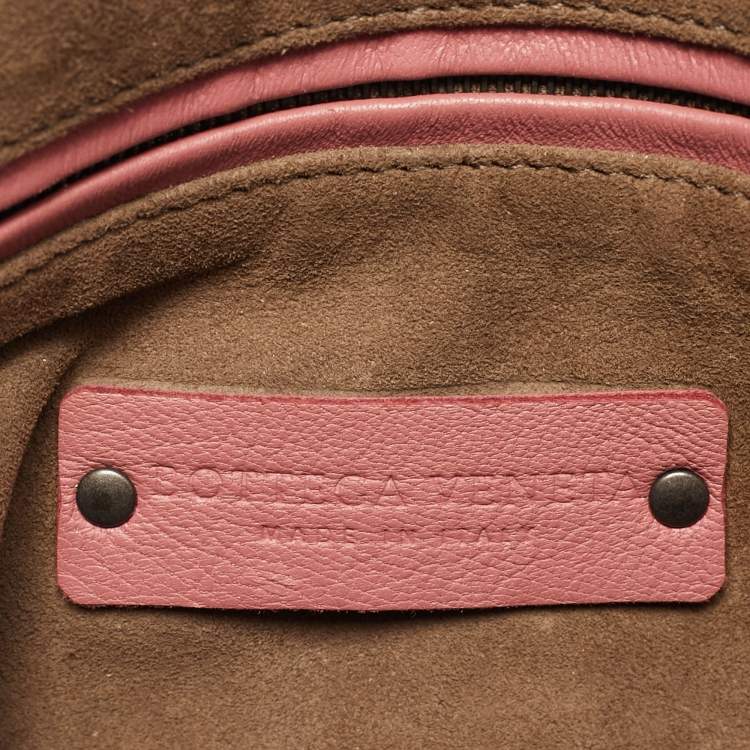 Pre Owned Bottega Veneta Old Rose Intrecciato Leather Nodini Shoulder Bag