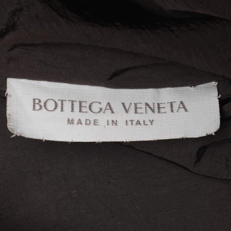 Pre Owned Bottega Veneta Dark Brown Intrecciato Leather Medium Dustbag Pouch