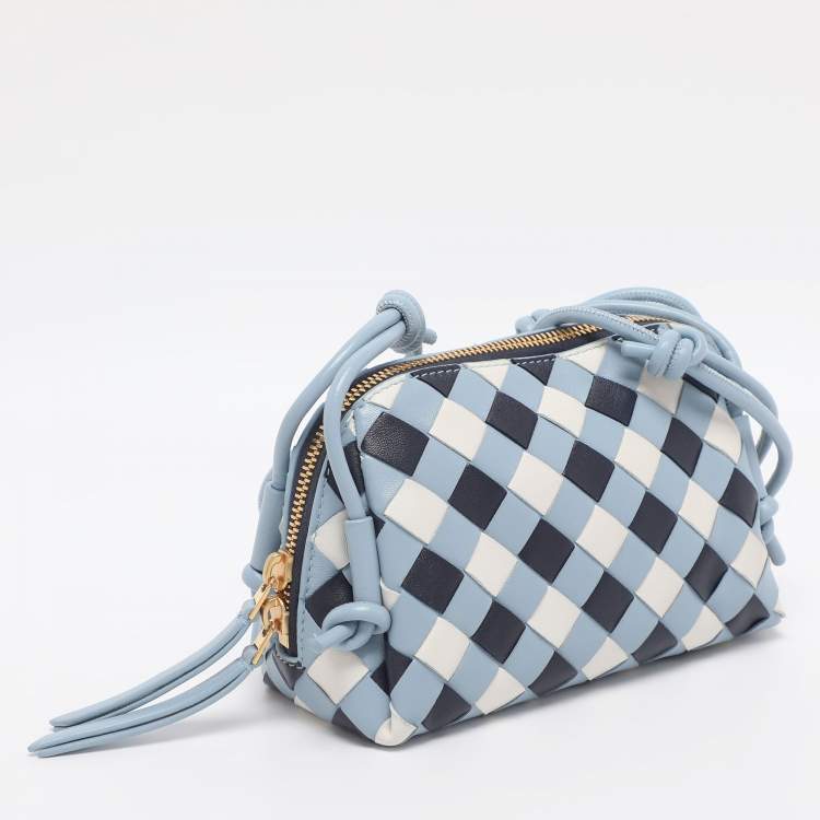 Pre Owned Bottega Veneta Tri Color Intrecciato Leather Concert Pouch