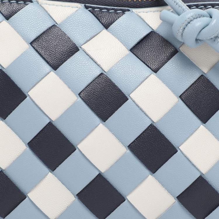 Pre Owned Bottega Veneta Tri Color Intrecciato Leather Concert Pouch