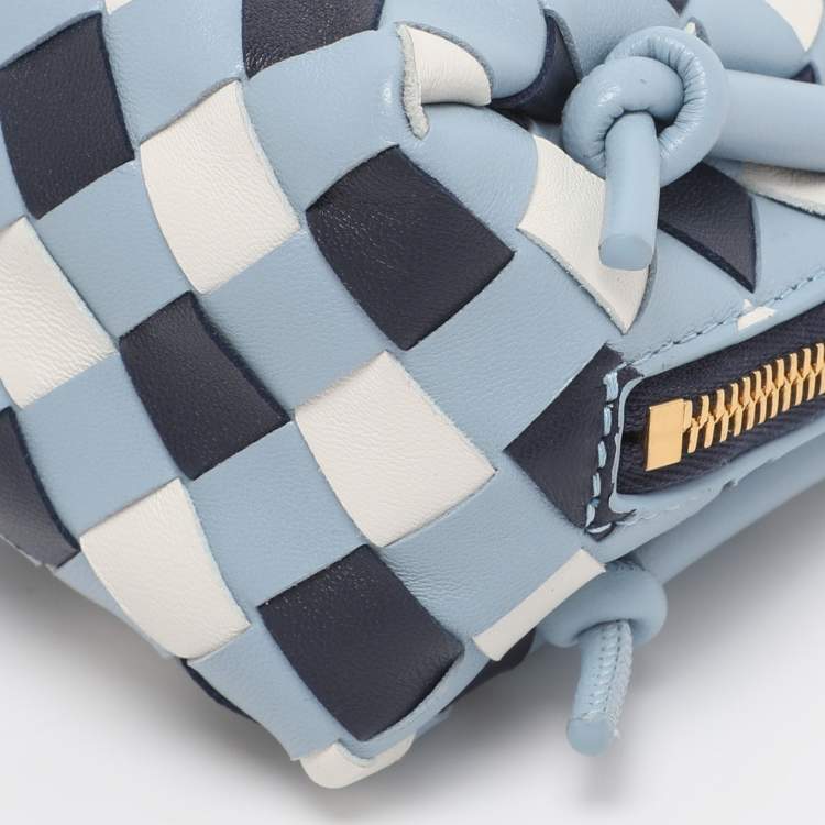 Pre Owned Bottega Veneta Tri Color Intrecciato Leather Concert Pouch