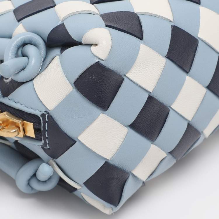 Pre Owned Bottega Veneta Tri Color Intrecciato Leather Concert Pouch