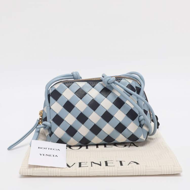 Pre Owned Bottega Veneta Tri Color Intrecciato Leather Concert Pouch