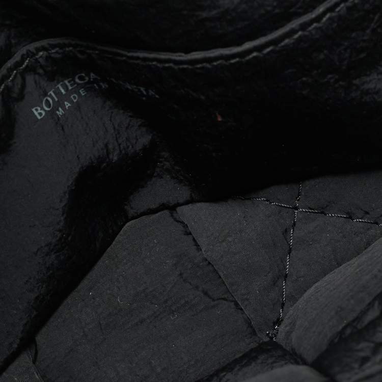 Pre Owned Bottega Veneta Black Intreccio Nylon Cassette Belt Bag