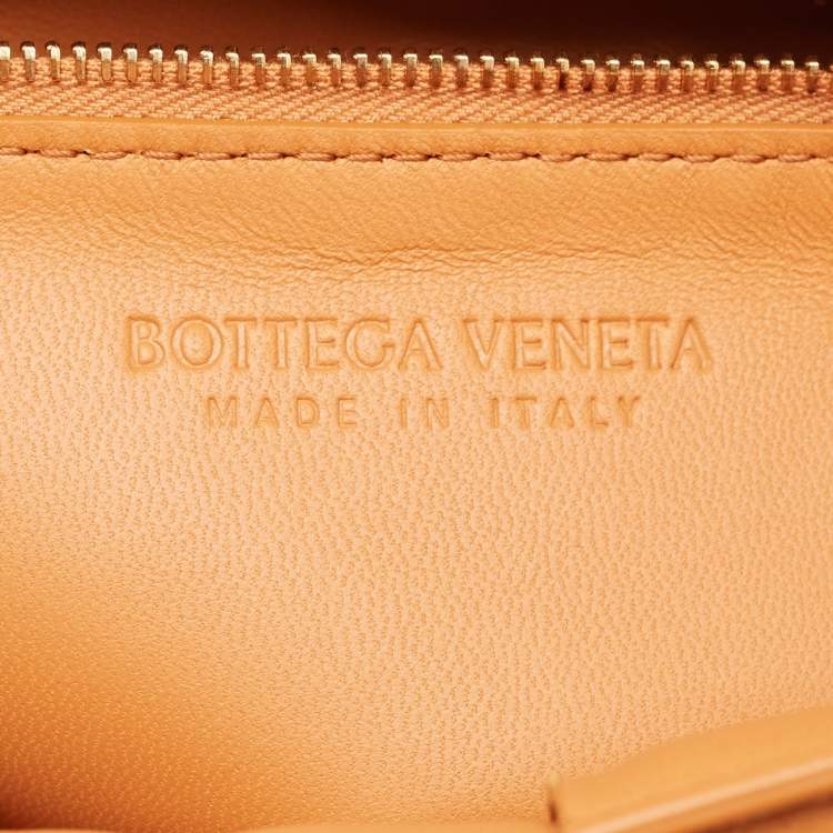 Pre Owned Bottega Veneta Brown Intreccio Leather Padded Cassette Chain Bag