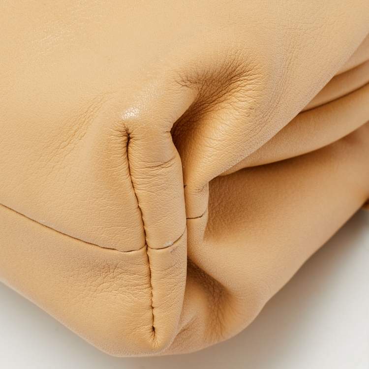 Pre Owned Bottega Veneta Beige Leather The Mini Pouch Bag