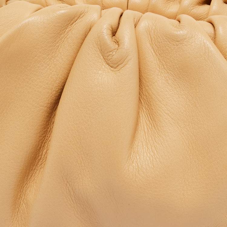 Pre Owned Bottega Veneta Beige Leather The Mini Pouch Bag