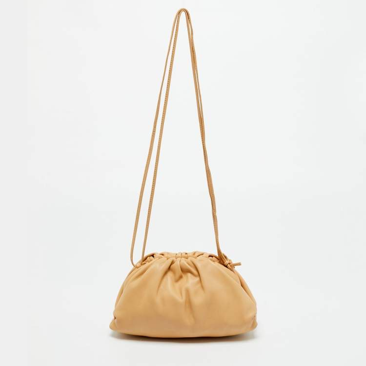 Pre Owned Bottega Veneta Beige Leather The Mini Pouch Bag