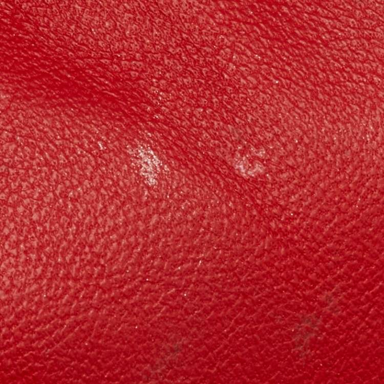 Pre Owned Bottega Veneta Red Intrecciato leather Mini The Pouch Bag