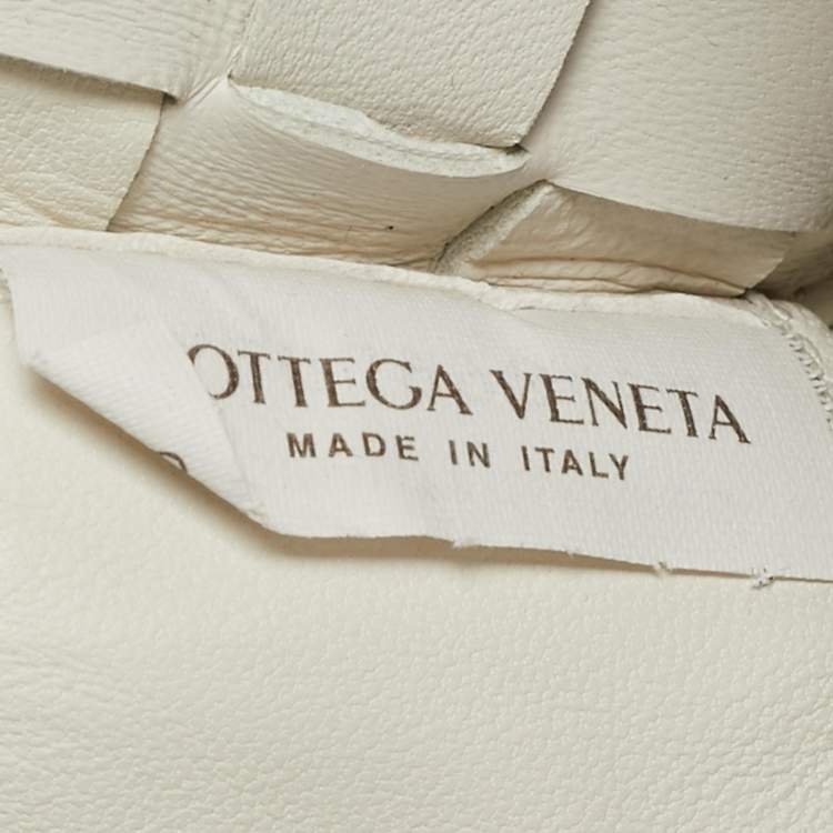Pre Owned Bottega Veneta Sardine White Intrecciato Leather Hobo
