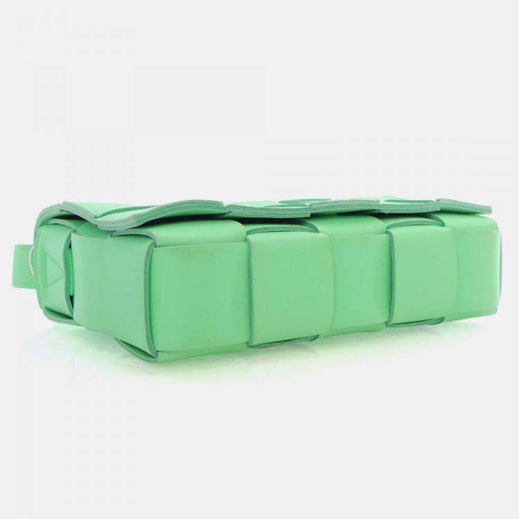 Pre Owned Bottega Veneta Lambskin Cassette Crossbody