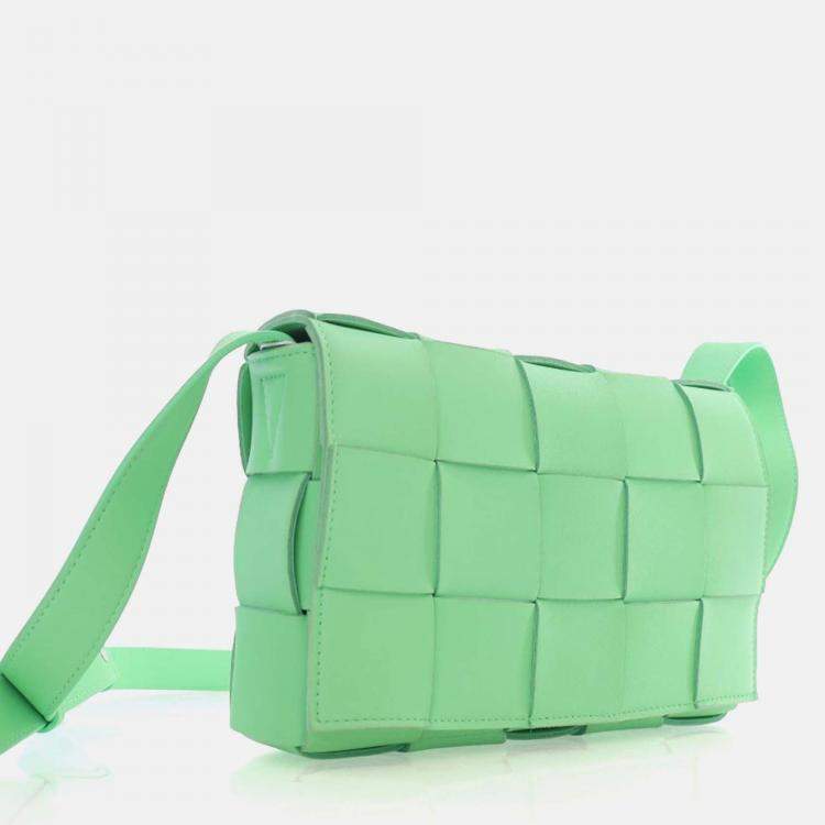 Pre Owned Bottega Veneta Lambskin Cassette Crossbody