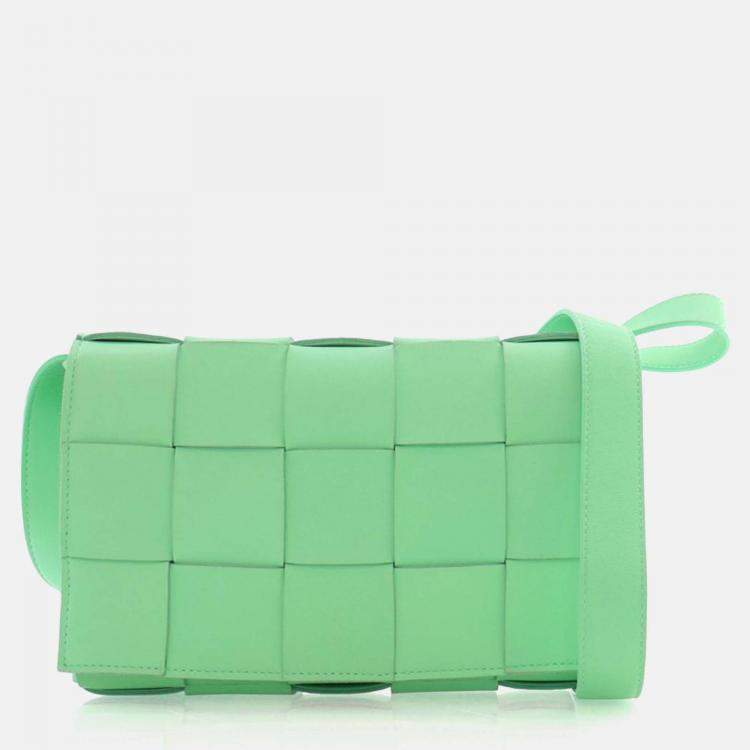 Pre Owned Bottega Veneta Lambskin Cassette Crossbody