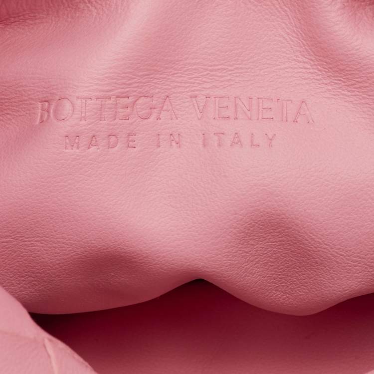 Pre Owned Bottega Veneta Light Pink Intrecciato Leather Mini Knot Jodie Hobo