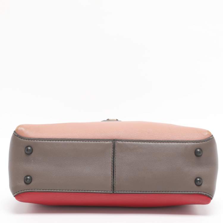 Pre Owned Bottega Veneta Piazza Small Multicolor Leather Top Handle Bag