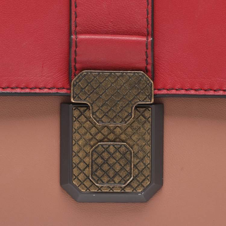 Pre Owned Bottega Veneta Piazza Small Multicolor Leather Top Handle Bag