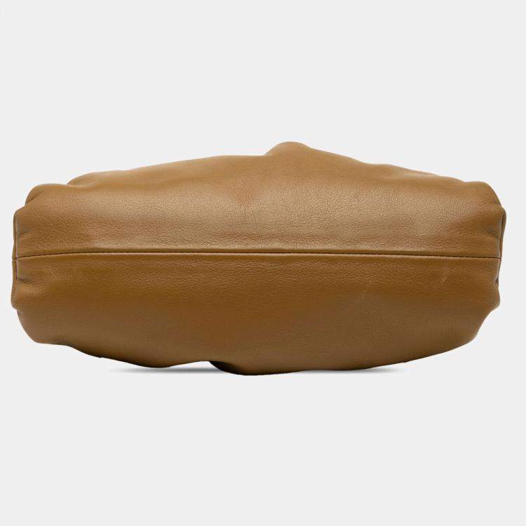 Pre Owned Bottega Veneta Brown Lambskin The Mini Pouch Crossbody