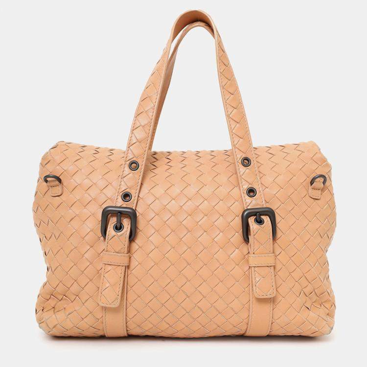 مملوكة مسبقًا Bottega Veneta Pink Intrecciato Leather 2way Bag Leather Shoulder Bag With Strap