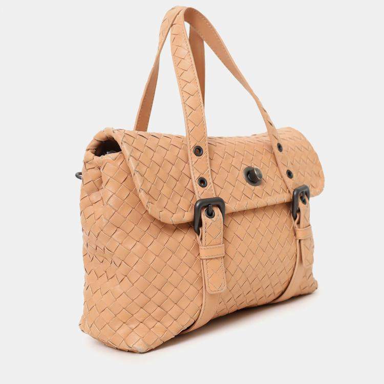 مملوكة مسبقًا Bottega Veneta Pink Intrecciato Leather 2way Bag Leather Shoulder Bag With Strap