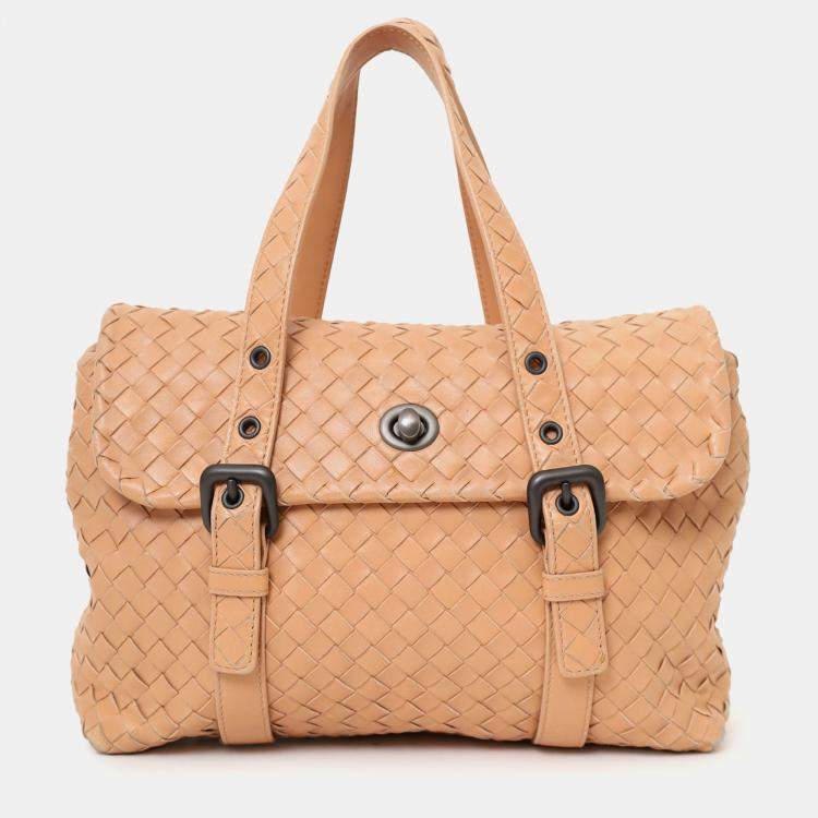 مملوكة مسبقًا Bottega Veneta Pink Intrecciato Leather 2way Bag Leather Shoulder Bag With Strap