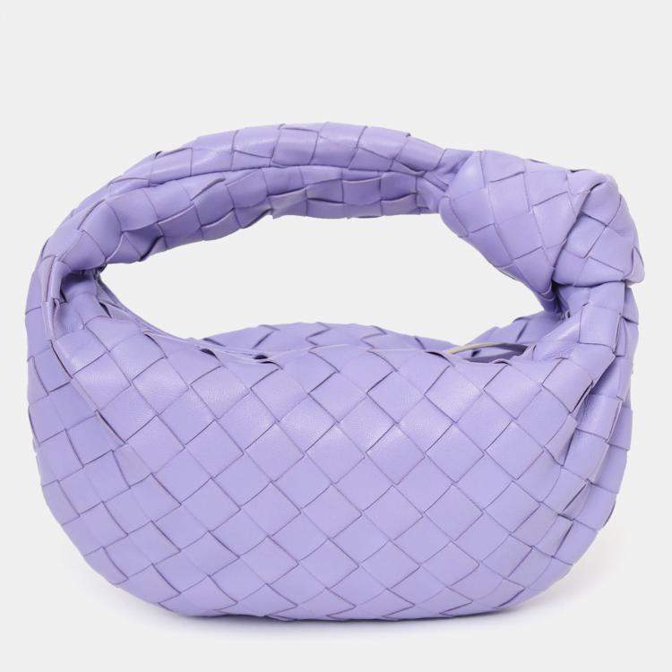 Pre Owned Bottega Veneta Purple Intrecciato Leather Mini Jodie