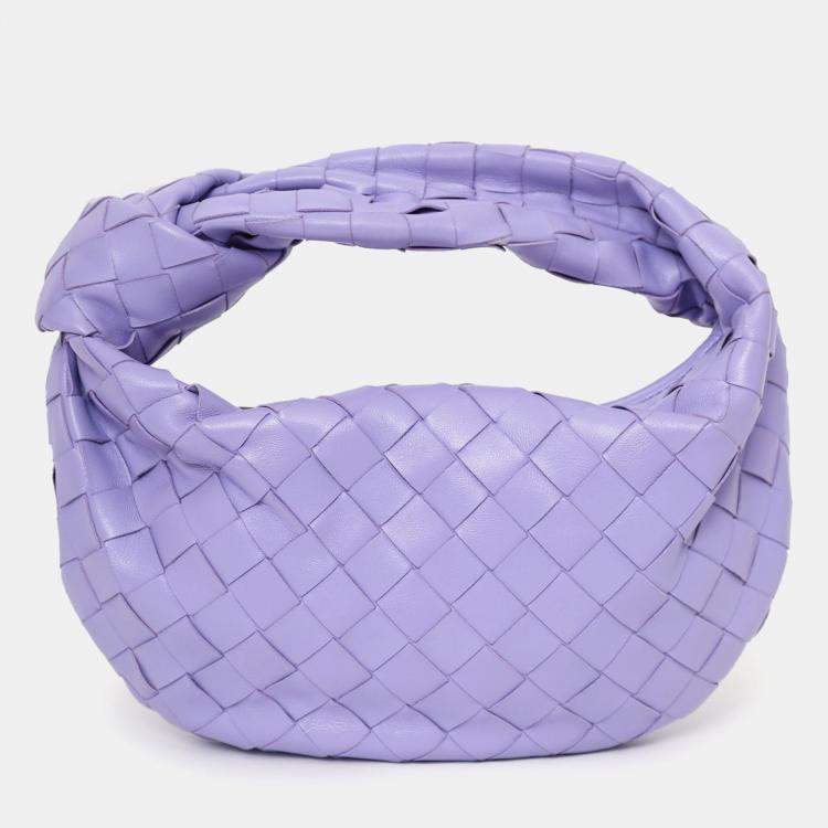 Pre Owned Bottega Veneta Purple Intrecciato Leather Mini Jodie
