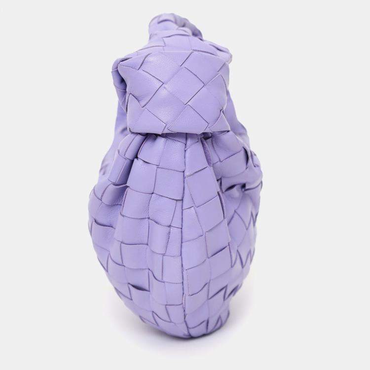Pre Owned Bottega Veneta Purple Intrecciato Leather Mini Jodie