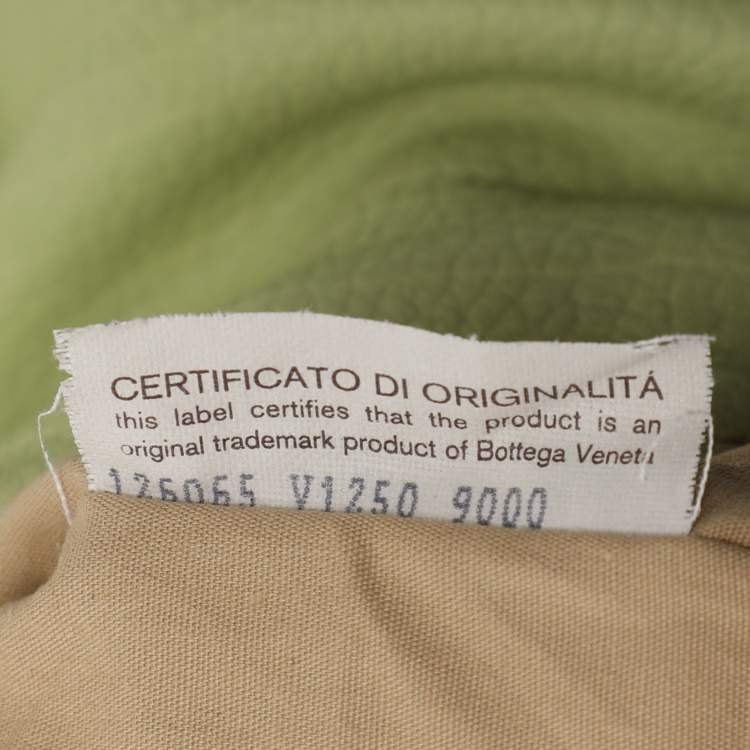 Pre Owned Bottega Veneta Green Leather Satchel