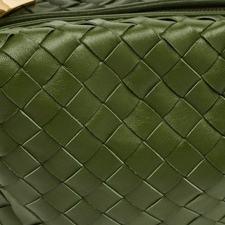 Pre Owned Bottega Veneta Jodie Small Olive Green Intrecciato Leather Hobo
