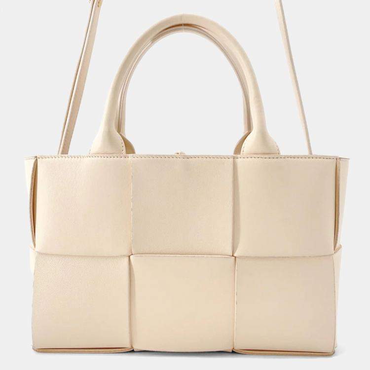 Pre Owned Bottega Veneta Intrecciato Arco 2Way A Tote Bag Macaron Lambskin Size Mini