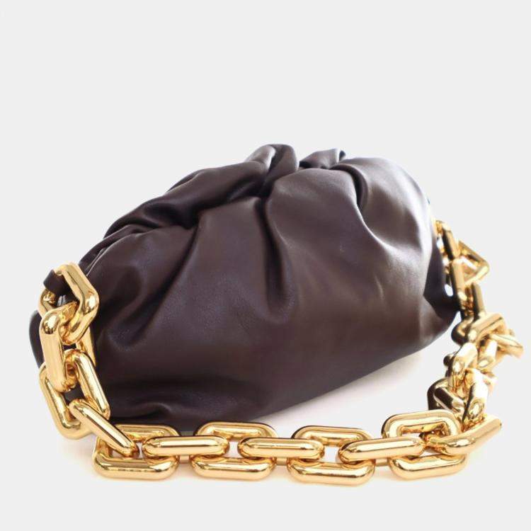 Pre Owned Bottega Venata Large Calfskin The Chain Pouch
