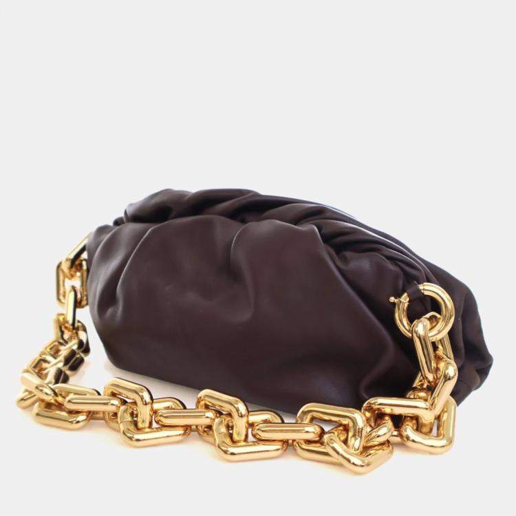 Pre Owned Bottega Venata Large Calfskin The Chain Pouch