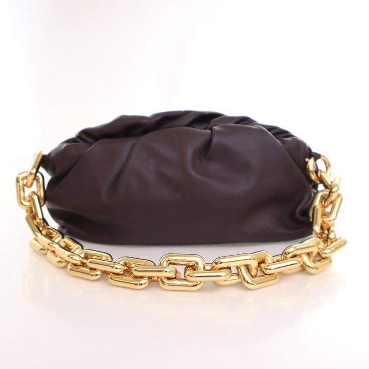 Pre Owned Bottega Venata Large Calfskin The Chain Pouch