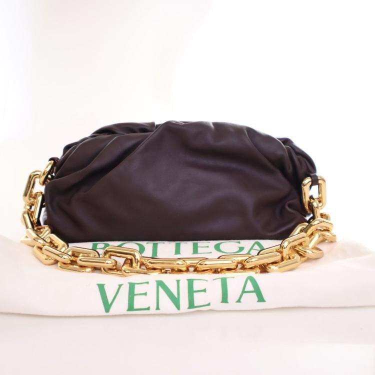 Pre Owned Bottega Venata Large Calfskin The Chain Pouch