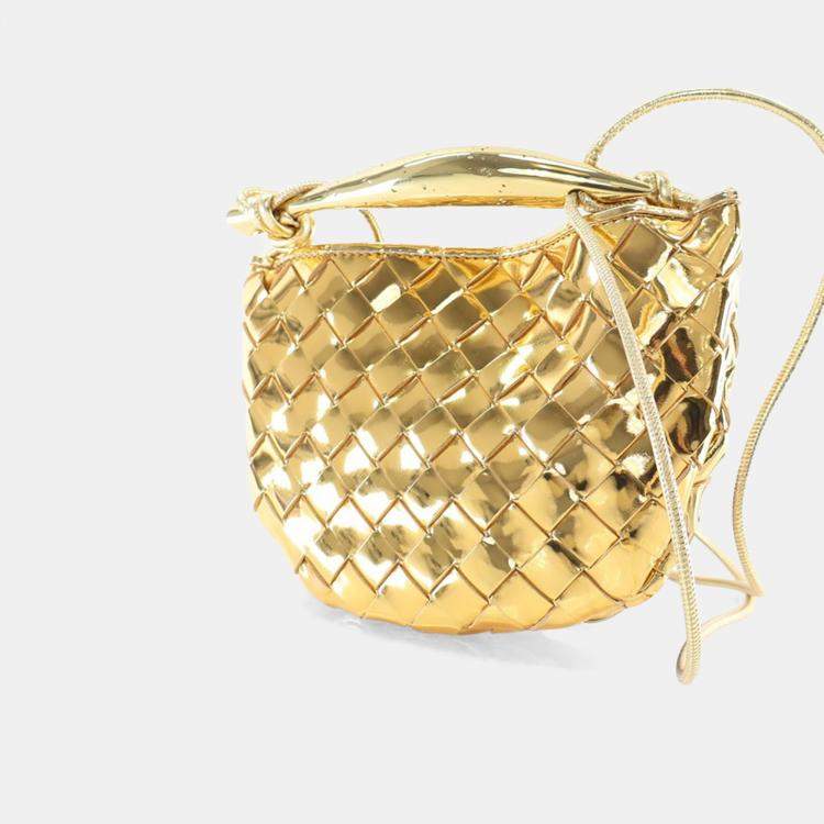Pre Owned Bottega Veneta Mini Gold Leather Sardine